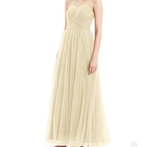 Champagne Strapless Bridesmaid Gown